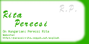 rita perecsi business card